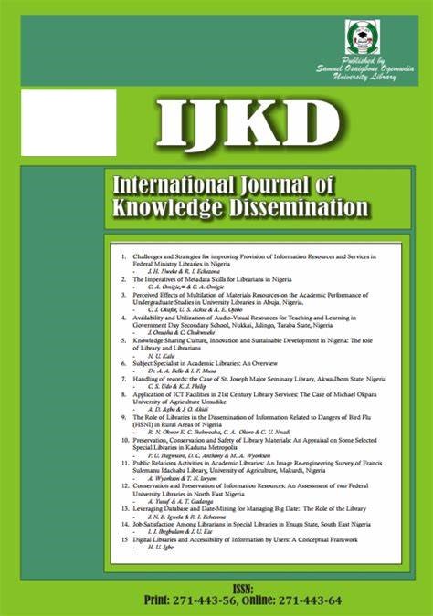 					View Vol. 6 No. 1 (2025): International Journal of Knowledge Dissemination (IJKD) 
				